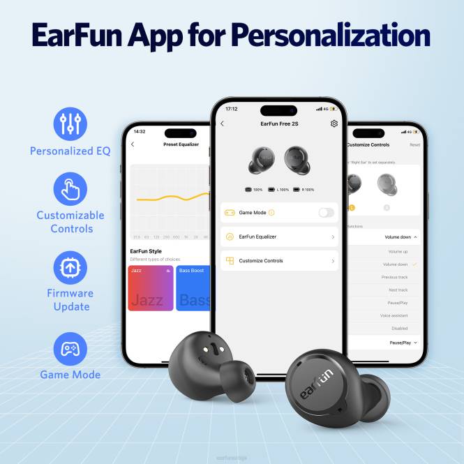 EarFun слушалице фрее 2с JRZD19 црн