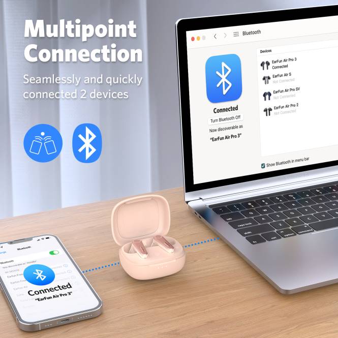 EarFun слушалице аир про 3 JRZD6 розе