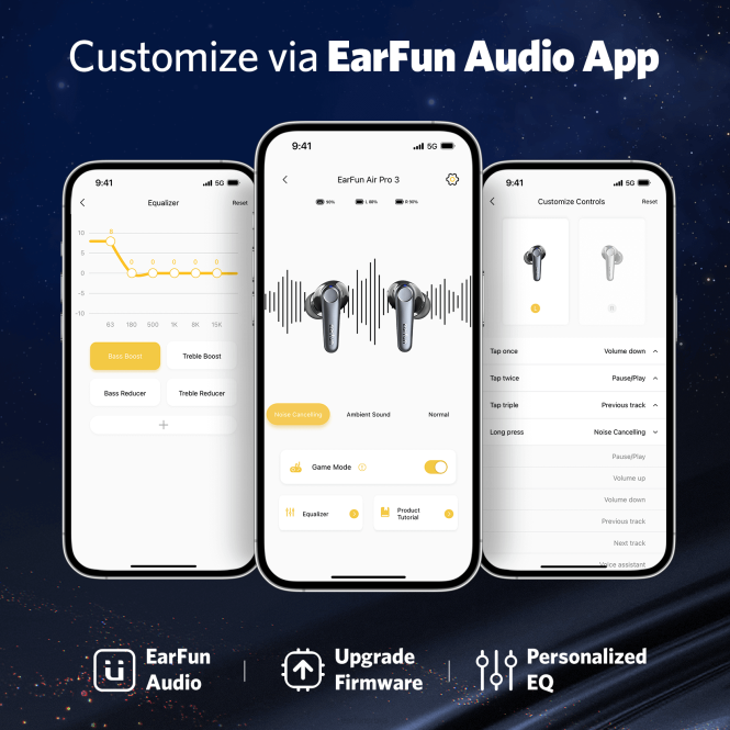 EarFun слушалице аир про 3 JRZD7 црн