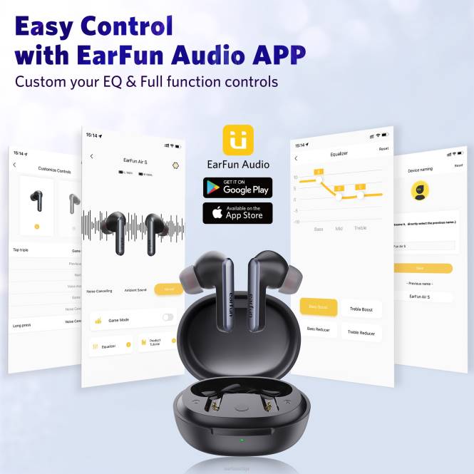 EarFun слушалице ваздух с JRZD9 црн